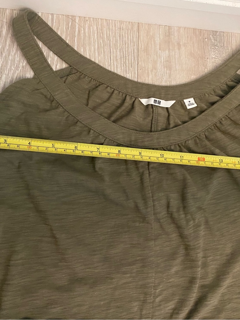 Uniqlo Olive Sleeveless Midi Dress with Waist Tie - Picture 6 of 7